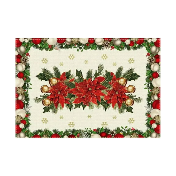A Holiday Placemats For Christmas Dining 4 Pieces Size 45X30 Cm Durable And Easy To Clean For Practical Use