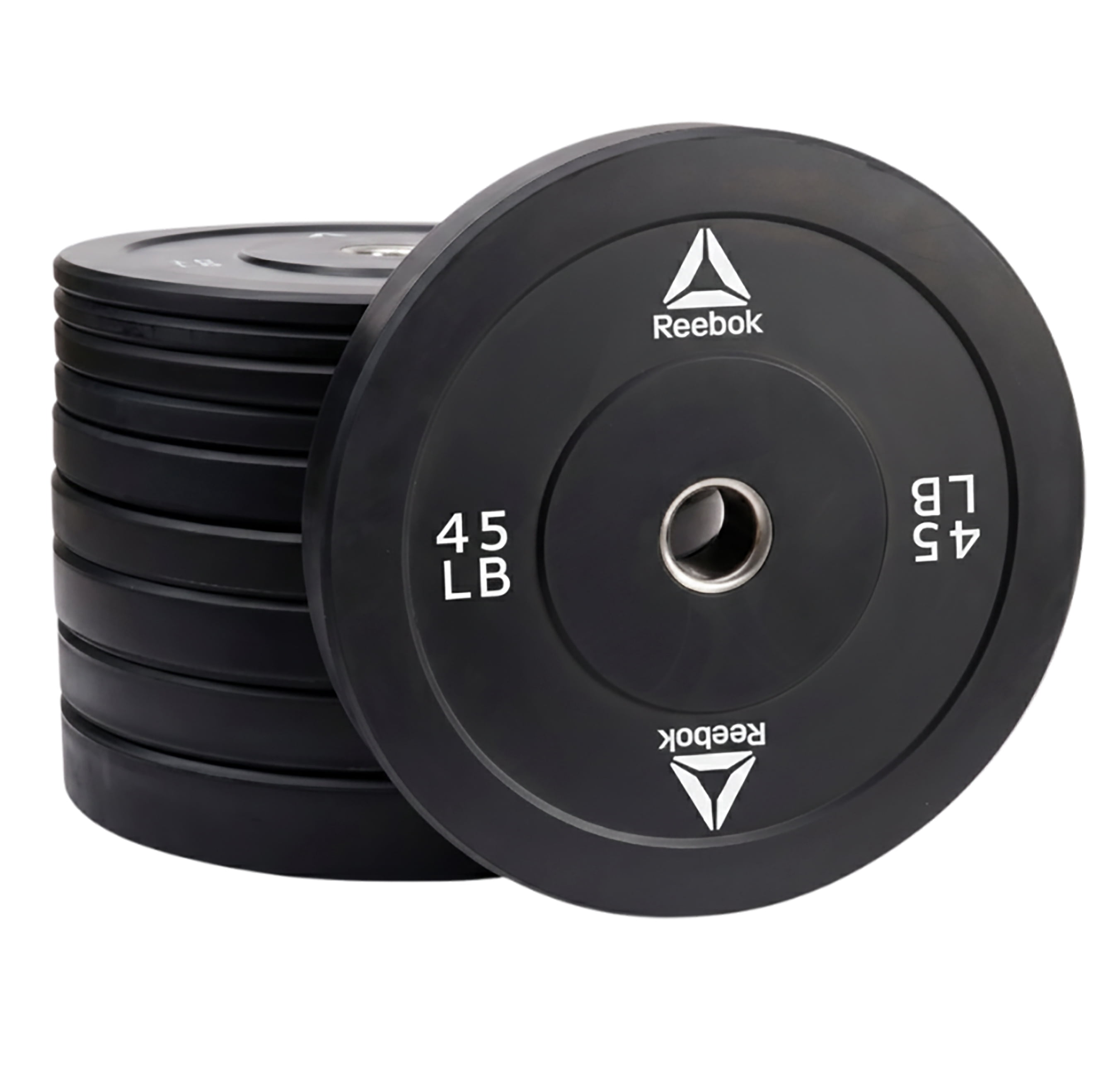 Reebok 45lb Olympic Rubber Bumper Plate – Low-Bounce Plates for Strength Training
