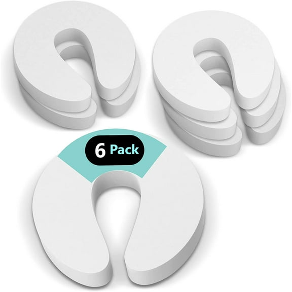 Fymlhomi Soft Foam Door Pinch Guard Slam Stopper White 6 Pack