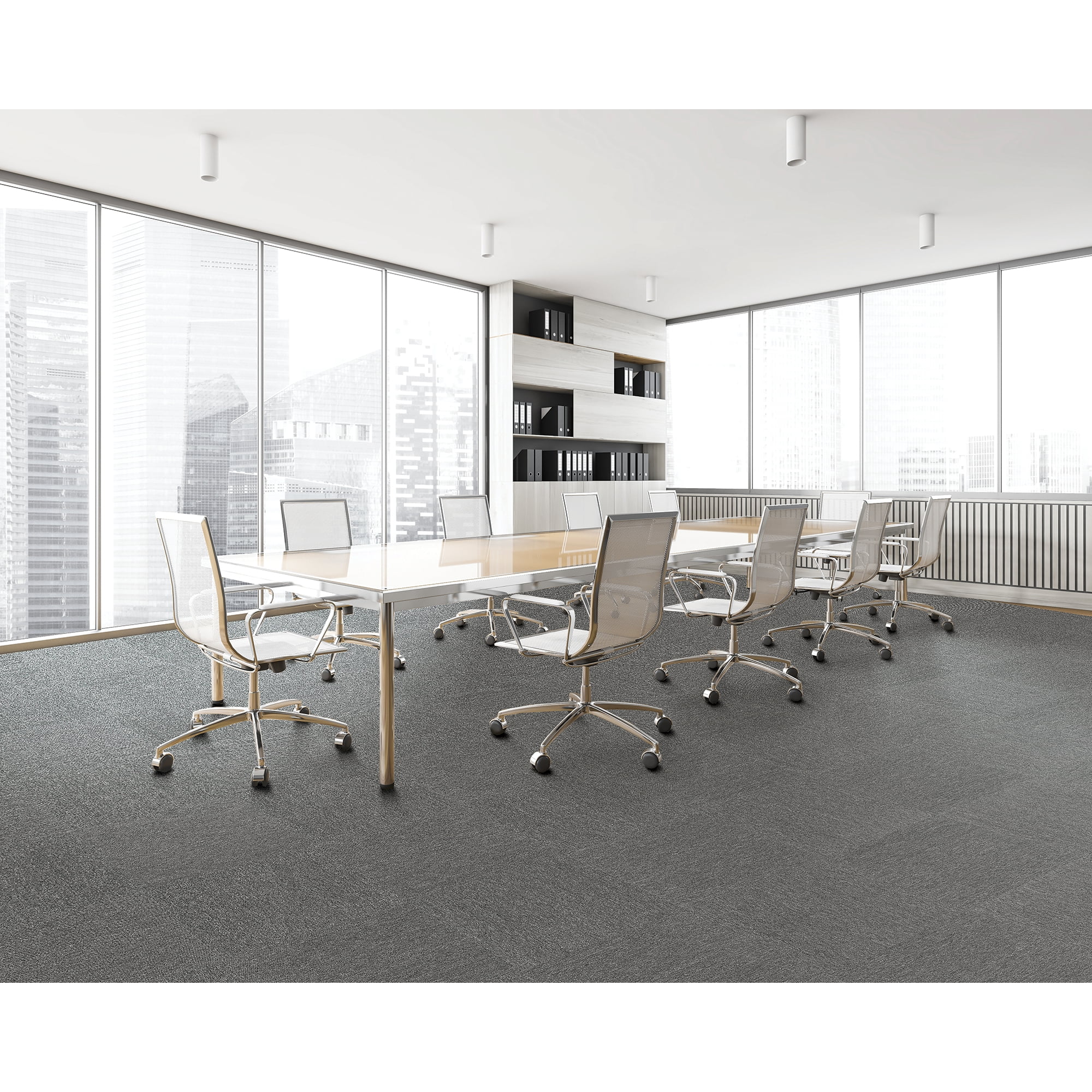 Mohawk Basics 24" x 24" Carpet Tile Sample with EnviroStrand™ PET Fiber in Iron (1 piece)