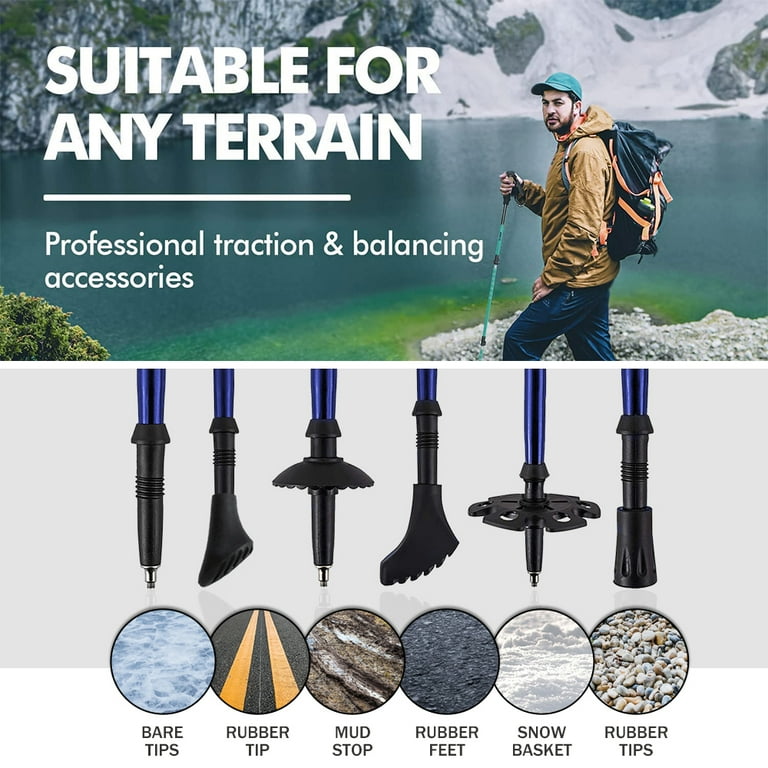Lightweight Trekking Poles，Three Sections Foldable Hiking Poles