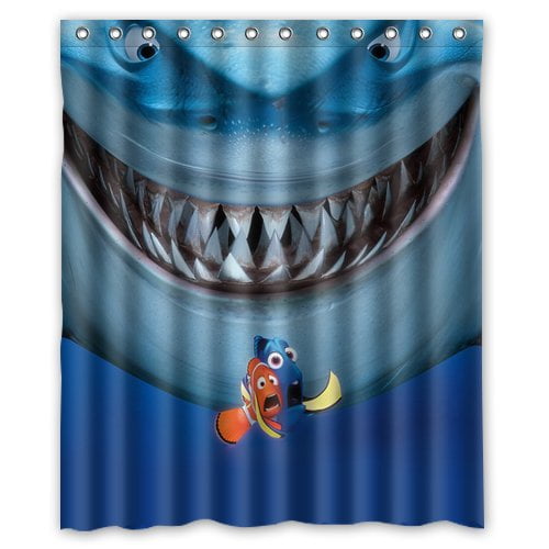 TOUXIHAA Bruce Shark Finding Nemo Shower Curtain Bathroom Curtain Set with Hooks Size 60x72 inches