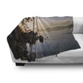 thumbnail image 3 of Lake Soft Flannel Fleece Throw Blanket, Tahoe at Sunset Clear Sky and Single Pine Tree Rest Peaceful Weekend Photo Print, Cozy Plush for Indoor and Outdoor Use, 60" x 80", Blue Grey, by Ambesonne, 3 of 6