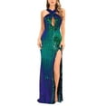 thumbnail image 2 of Lovskoo Wedding Guest Dresses for Women Evening Gown Trendy Hollow Out Dress Sparkly Glitter Party Club Long Wrap Evening Formal Cocktail Dresses 2023 Green, 2 of 5