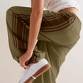 thumbnail image 6 of QATAINLAV Womens Wide Leg Pants Drawstring High Waisted Sweatpants Fashion Side Striped Baggy Palazzo Pants with Pockets Army Green S, 6 of 9
