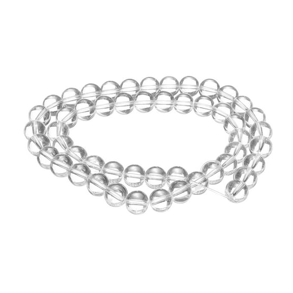 Uxcell 100pcs Natural Stone Beads 8mm Transparent Crystal Round Gemstone Stone Loose Beading Real Genuine Smooth Balls Bead for Jewelry Making Bracelets Necklace Earrings DIY