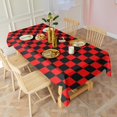 thumbnail image 3 of Red and Black Checkered Pattern Rectangle Tablecloth 60"x102",Waterproof Polyester Rectangle Table Cloth, Wipeable Spillproof Polyester Tablecloth for Dining, Camping, Indoor and Outdoor, 3 of 6