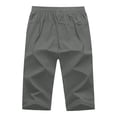 thumbnail image 4 of Mens Capri Pants Elastic Waist Drawstring 3/4 Length Pants Zipper Pockets Cropped Pants Quick Dry Breathable Workout Running Outfits, 4 of 8
