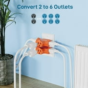 K KASONIC 3 Way Plug Adapter, Heavy-Duty Grounded Power Tap, 15Amp 125V Tap Adapter Plug, Orange (3 pack)