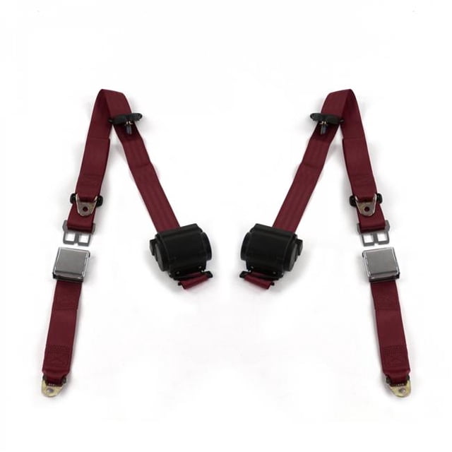 Jeep Comanche 1985-1992 Avion 3 Points Bourgogne Kit de Ceinture de Sécurité Rétractable - 2 Ceintures