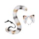 thumbnail image 2 of Conjunto de orejas y cola de gato, regalo de cosplay, diadema decorativa con orejas de animal para rol Negro Naranja Blanco, 2 of 9