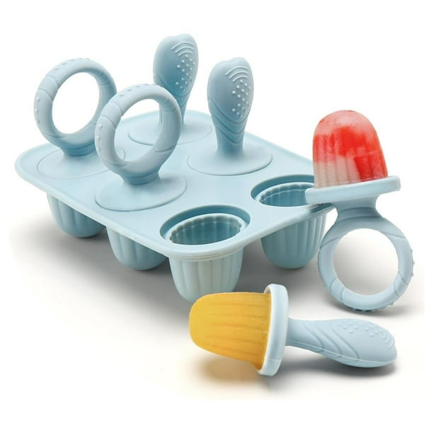 Moldes de silicona para paletas de con palitos, mini moldes para paletas de leche materna para aliviar la dentición.
