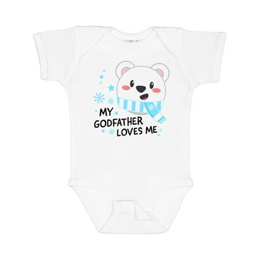 Inktastic My Godfather Loves me- polar bear Boys or Girls Baby Bodysuit
