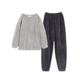thumbnail image 3 of Pijamas de mujer de invierno de manga larga de forro polar coral con forro polar de franela gruesa ropa de casa traje de felpa para mujer, 3 of 3