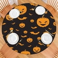 thumbnail image 2 of Halloween Harvest Pumpkin Print Round Tablecloth with Elastic Hem - Perfect Fit for 44 Inch Kitchen Dining Party Table, 2 of 6