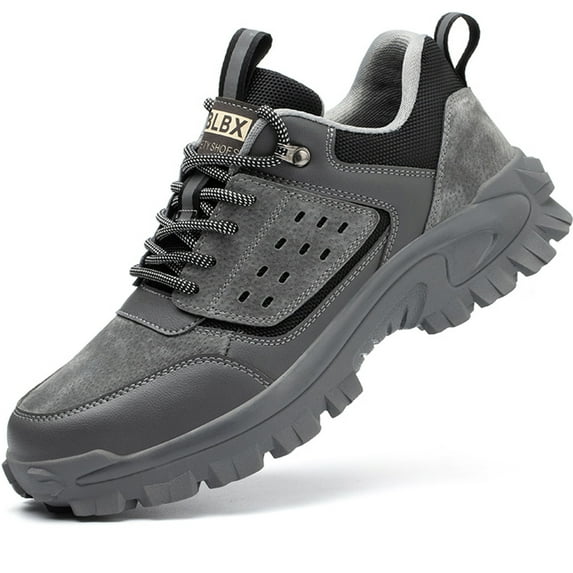 Tanleewa Steel Toe Work Shoes for Men Leather Non-Slip Waterproof Shoe Size Men6/Women7