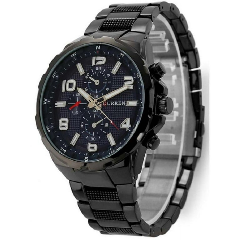 A sporty men s watch with a textured non functional chronograph dial 8276 Walmart