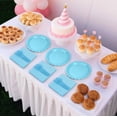 thumbnail image 5 of Inadays 175Pcs Disposable Party Supplies Includes Blue Paper Plates Cup Napkins Forks Spoons Knives, Dinnerware Set for Garden Party Birthday BBQ Baby Shower Wedding, Serve 25 Guests, 5 of 7