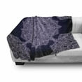 thumbnail image 3 of Purple Mandala Soft Flannel Fleece Throw Blanket, Bohemian Floral Pattern with Continuous Round Mandalas Concept, Cozy Plush for Indoor and Outdoor Use, 50" x 60", Pale Mauve and Indigo, by Ambesonne, 3 of 6