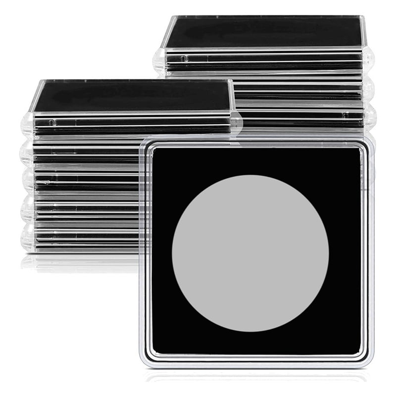 80 Pcs Silver Dollar Coin Holder, 2 X 2 Half Dollar Coin Holder Coin Capsule Coin Snap Plastic Coin Holder, 37.5mm