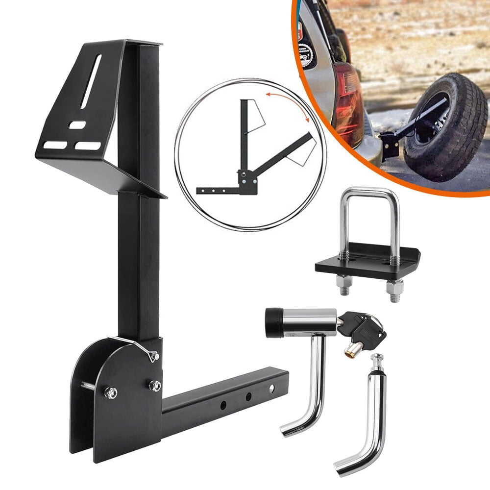 CarBole Trailer Hitch Spare Tire Carrier Adjustable Hitch Spare Tire