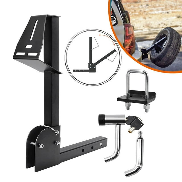 CarBole Trailer Hitch Spare Tire Carrier Adjustable Hitch Spare Tire