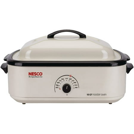 Nesco 18-Quart Roaster Oven, Ivory With Non-Stick Cookwell