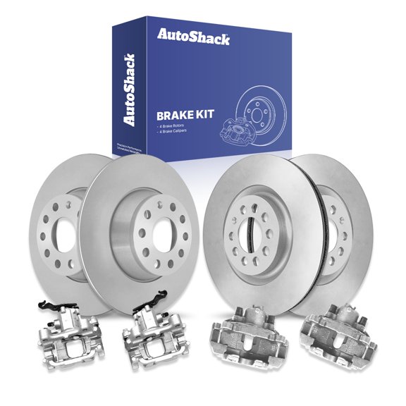 AutoShack Front & Rear Brake Rotors & Calipers for Volkswagen, Jetta 2010-2014 Beetle 2012-2013 Golf 2014, FWD L4 1.4L 2.0L L5 2.5L