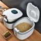 thumbnail image 3 of Recipiente de cocina Tarro sellado Gran capacidad Cubo de arroz Animal Mascotas Almacenamiento de alimentos Dispensador Hogar Cocina Pasta Azúcar Grano Gris M Inevent HA011804-01, 3 of 7