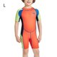 thumbnail image 2 of Traje de neopreno para niños Manténgase abrigado Pantalones cortos Manga con cremallera trasera Traje de surf para snorkel para niñas Adolescente Niño Niño Manga verde naranja L 2.5MM Yuarrent OD003691-08, 2 of 7