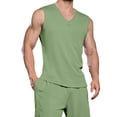 thumbnail image 1 of pstuiky Camiseta sin mangas para hombre, Traje deportivo y de ocio de manga corta con cuello redondo para hombre. Chaleco de hombre m, 1 of 6