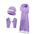 thumbnail image 7 of qolati Winter Hat Scarf Gloves Set for Women Warmer Thick Cable Beanie Long Scarf Gloves 3 in 1 Set, 7 of 7