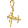 thumbnail image 3 of Solid 10k Yellow Gold 3-D Low-Wing Airplane Pendant - 24mm, 3 of 7