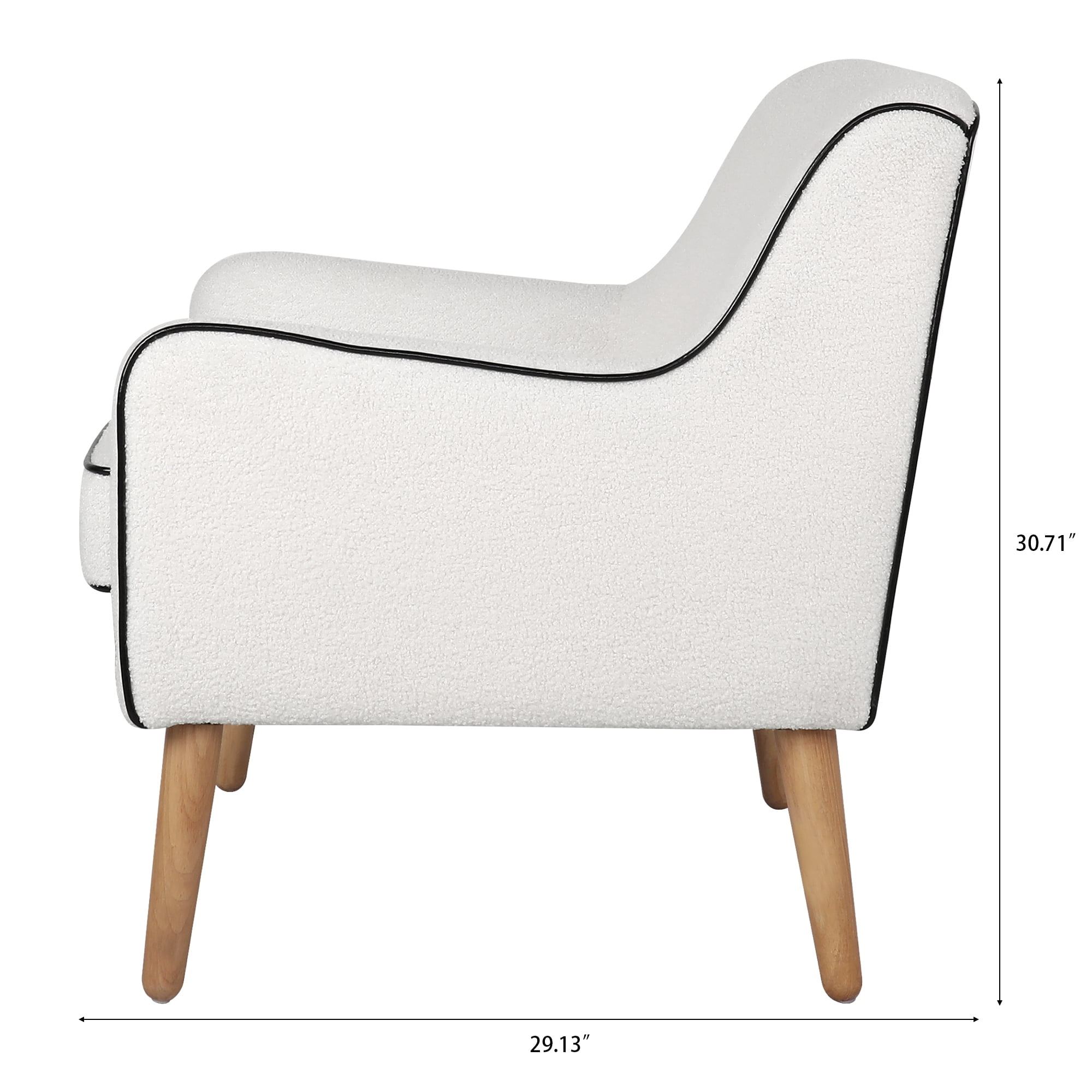 YYAo Modern Accent Chair, Teddy Velvet Upholstered Armchair for Living Room Bedroom Small Spaces, White YYAo Modern Accent Chair, Teddy Velvet Upholstered Armchair for Living Room Bedroom Small Spaces, White