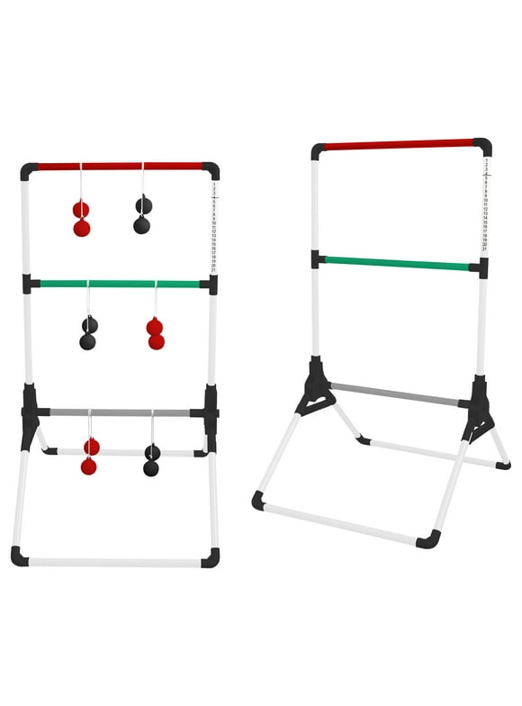 MD Sports Foldable Ladder Toss Game, Red, Green and Black