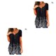 thumbnail image 3 of Camiseta de poliéster sweethay para mujer blusa plisada estampado Floral cuello en V, 3 of 6