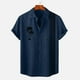 thumbnail image 2 of Camisas Hombre Camisas florales para hombre Camisas de playa con botones para vacaciones tropicales (Navy, L), 2 of 4