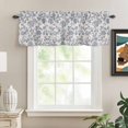 thumbnail image 2 of Blue Floral Kitchen Valances for Windows, Farmhouse Vintage Flower Leaf Botanical Bathroom Window Valances 42x12 Inch Rod Pocket Window Treatments Valance Curtains for Living Room Bedroom Decor, 2 of 9