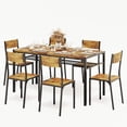 thumbnail image 6 of Aiho Dining Table Set for 6, 7-Piece Kitchen Table Set with 6 Chairs & Storage Shelf for Kitchen, Dining Room - Retro, 6 of 10