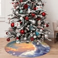 thumbnail image 4 of KLL 30" Christmas Tree Skirt Sunshine Colorful Cloud Rabbit Xmas Tree Skirts Mat for New Year Xmas Holiday Party Indoor Outdoor Home Decoration, 4 of 5