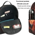 thumbnail image 5 of Lsque Sunset Blossoms Phoenix Perch Pattern Backpack – School Travel Canvas Daypack with Ergonomic Padded Straps, Multiple Compartments & Leather Handle, 5 of 5