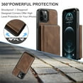 thumbnail image 6 of iPhone 13 Pro Max Case,Dteck Magnetic Leather Detachable Wallet Functional Removable Case Shockproof Rubber Cards Holder Money Pocket Hybrid Kickstand Back Cover For iPhone 13 Pro Max 6.7-inch,Brown, 6 of 7