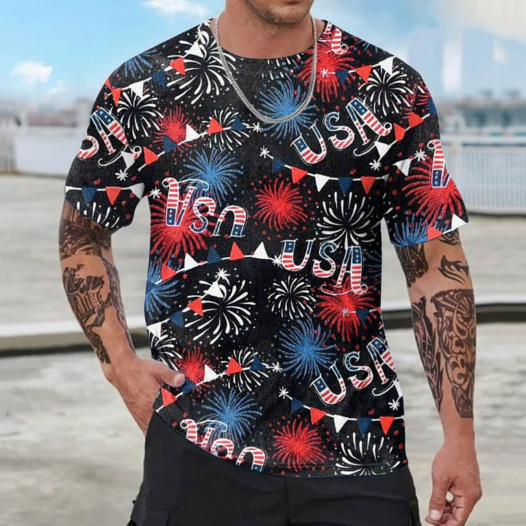 YUHAOTIN Mens T Shirts Casual Stylish Graphic on Back Men Fashion Spring  Summer Casual Short Sleeve O Neck Camo Printed T Shirts Top Blouse Men's