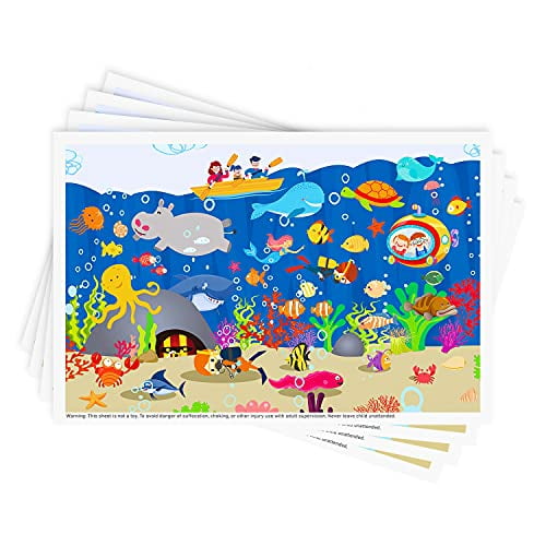 Disposable Stickon Placemats 40 Pack for Baby & Kids, Restaurant Table
