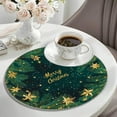 thumbnail image 2 of Decorative 8" Round Christmas Gold Star Placemat with Non-Slip Backing, Suitable for Restaurant and Home Table Settings to Holiday Meals and Party Decorations Gold, 2 of 7