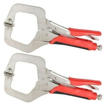 C-Clamp Locking Pliers 2-Pack, 11 Inch Heavy Duty C Clamps with Swivel Pads - Woodworking Welding Metalworking Clamping Tool Set