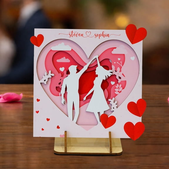 Personalized Heart Hands Valentine’s Day Gift – Custom Wooden Heart Keepsake for Boyfriend, Girlfriend, Husband, Wife | Romantic Gift Idea for Couples, Men, Women