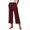 Wine women wide leg capri pants a1, variant on Cagogo Women's Wide Leg Capri Pants Elastic Waist Casual Loose Palazzo Trousers with Pockets Solid Summer Beach Work Lounge Workout Pants, Khaki 2XL