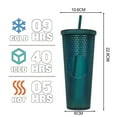thumbnail image 2 of Vaso de plástico de 710ml con tapa y pajita, taza de café helado reutilizable, taza para batidos, taza láser transparente, 2 of 5