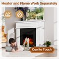 thumbnail image 4 of Sunmthink Electric Fireplace with 43" Mantel, Freestanding 18" Fireplace Heater TV Stand with 3D Realistic Flame for Living Room, Bedroom, White, 4 of 7